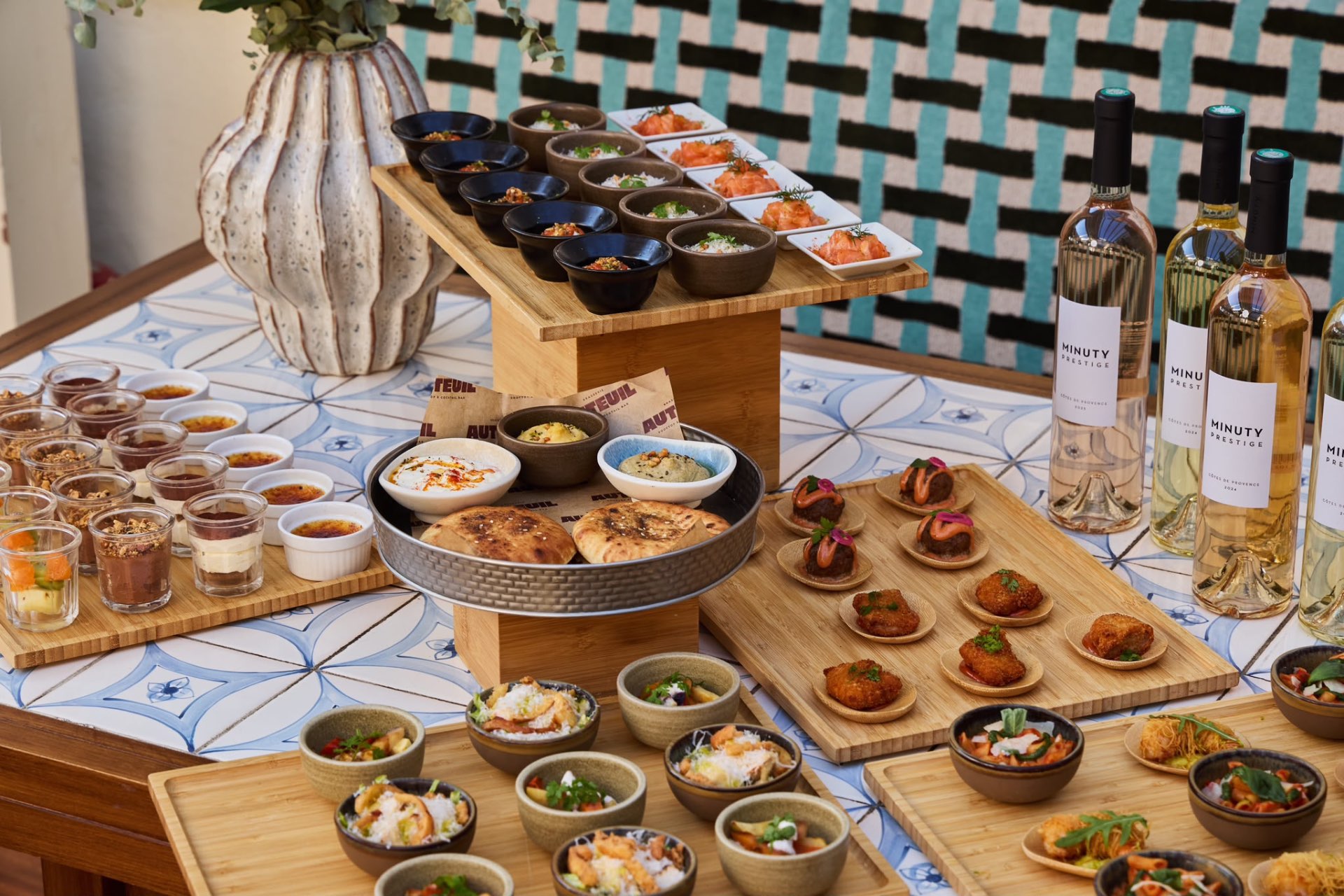 Buffet avec sélection de vins Minuty